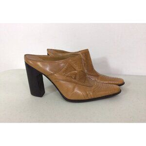 Enzo Angiolini Cowboy Boots Mule Heels Womens 6.5